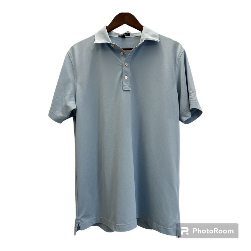 Peter Millar Men’s Crown Crafted Polo Shirt Short Sleeve Sky Blue Large